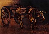 Vincent van Gogh Cart with Red and White Ox painting